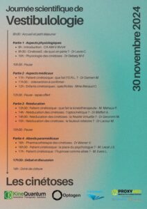 Programme de la journée de vestibulologie sur les cinétoses